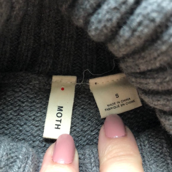 Anthropologie Moth Gray Cowl Sweater Dress - Picture 5 of 8